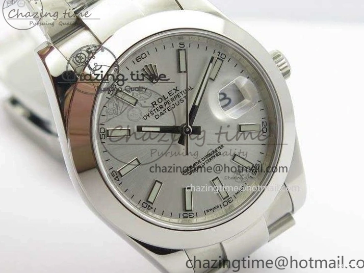 MiroTime 0416 HighQuality DateJust 41mm 126300 SS Noob 1:1 Best Edition Silver Dial Stick Markers On SS Bracelet A 3597